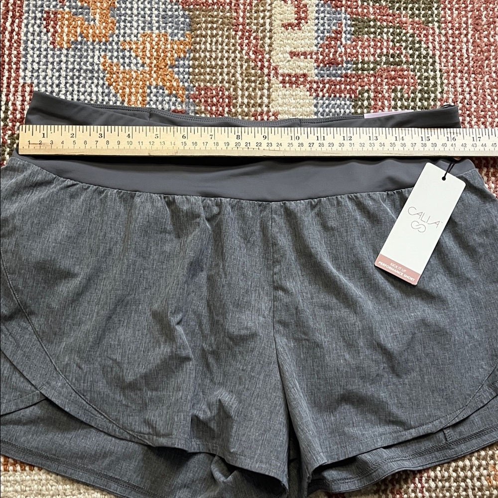 NWT Calia Gray Kick It Up Performance Short 3” inseam Size L - Picture 3 of 12